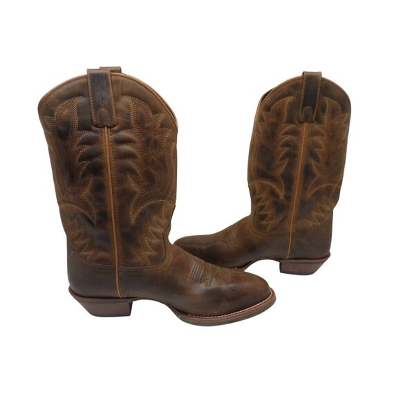 Laredo Men's 10" Cowboy Pointed Toe Leather Western Boots Brown Size 9D - Picture 6 of 8